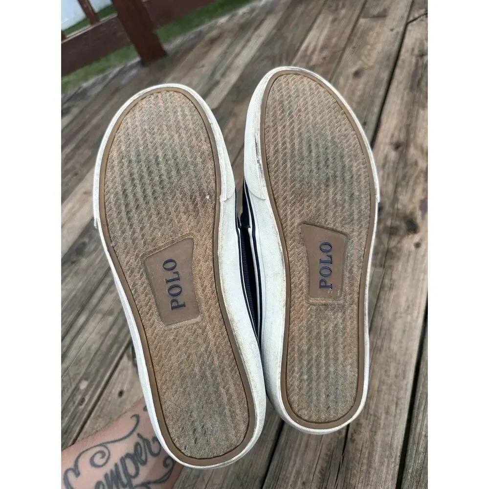Polo Ralph Lauren Talin Sneakers 10 D Navy Corduroy Suede High Top Flesh Pony